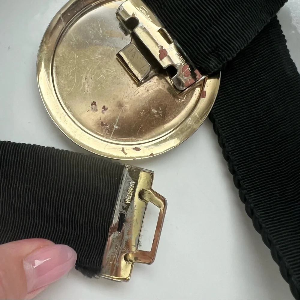Gutos W Germany 1980s Vintage Art Nouveau waist belt, metal buckle,rope detail